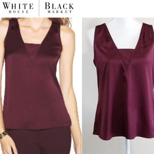 WHBM Womens Blouse Layering Shell Size S Bordeaux